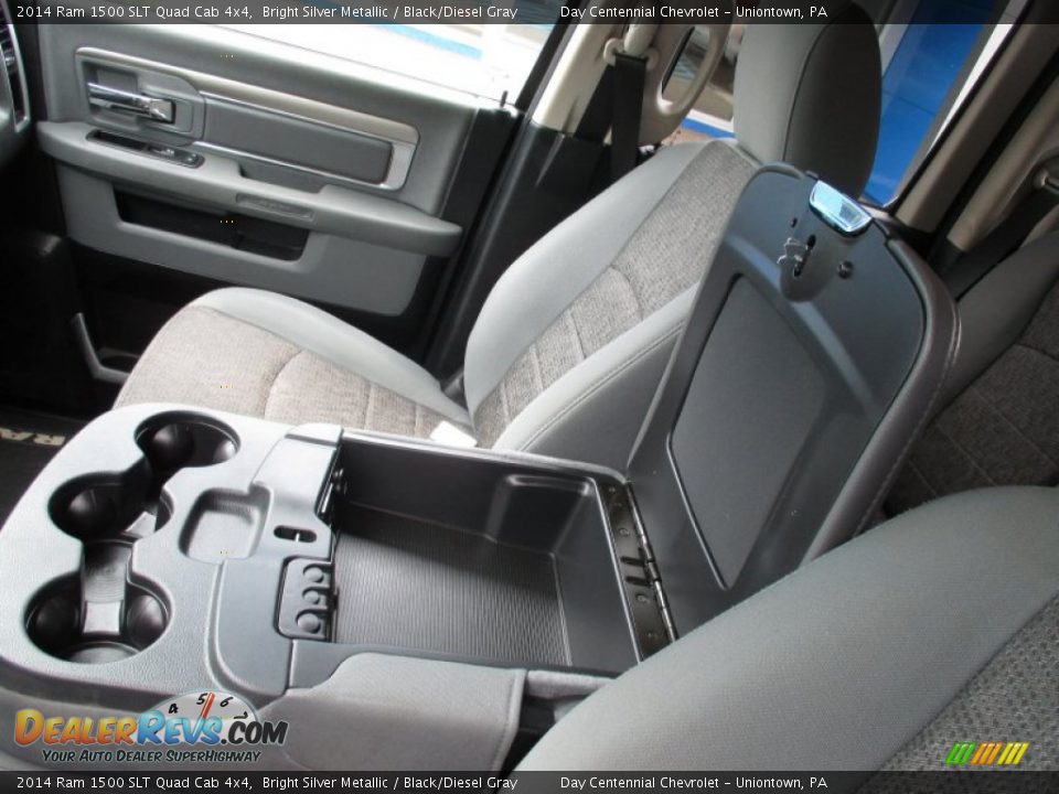 2014 Ram 1500 SLT Quad Cab 4x4 Bright Silver Metallic / Black/Diesel Gray Photo #25