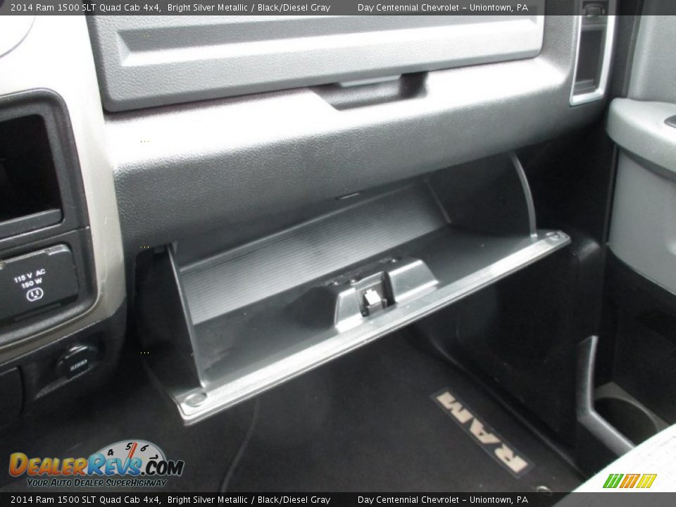 2014 Ram 1500 SLT Quad Cab 4x4 Bright Silver Metallic / Black/Diesel Gray Photo #32