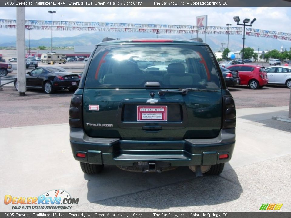 2005 Chevrolet TrailBlazer LS 4x4 Emerald Jewel Green Metallic / Light Gray Photo #4