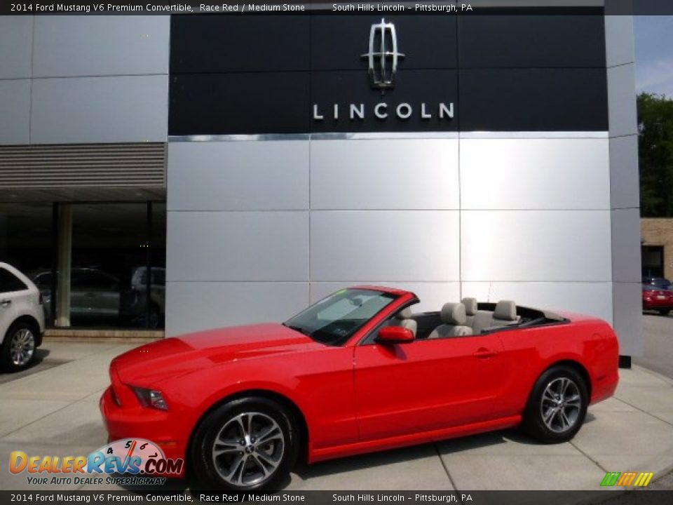 2014 Ford Mustang V6 Premium Convertible Race Red / Medium Stone Photo #1