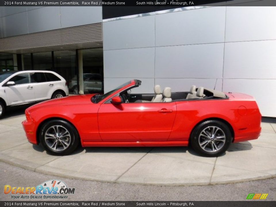 2014 Ford Mustang V6 Premium Convertible Race Red / Medium Stone Photo #2