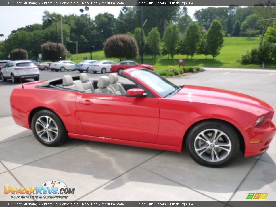 2014 Ford Mustang V6 Premium Convertible Race Red / Medium Stone Photo #6