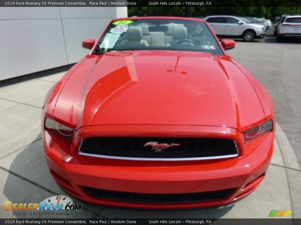 2014 Ford Mustang V6 Premium Convertible Race Red / Medium Stone Photo #8