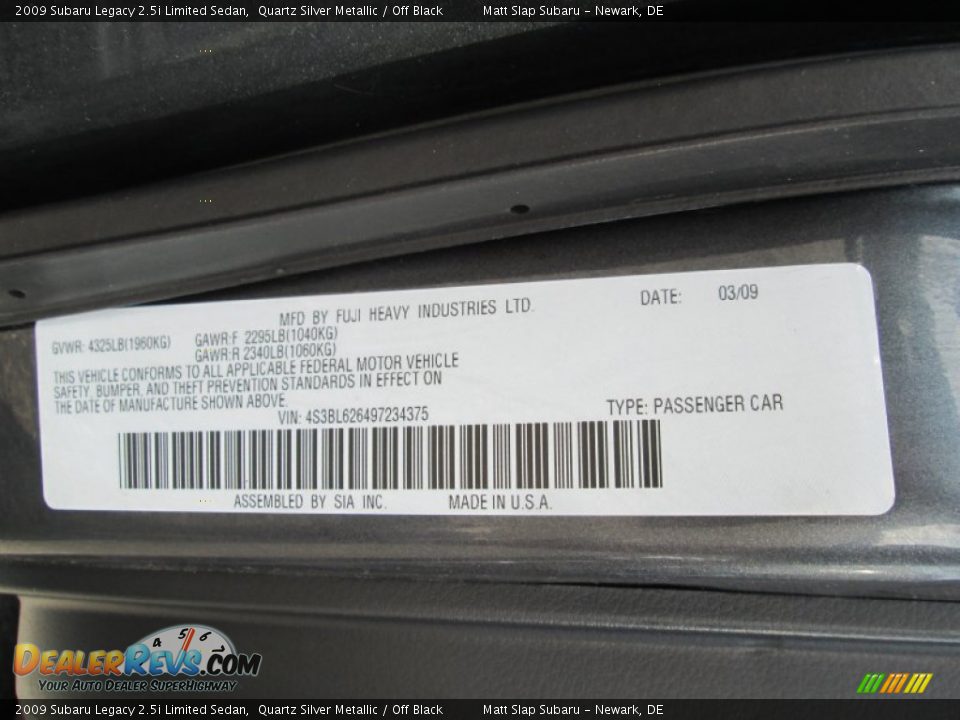 2009 Subaru Legacy 2.5i Limited Sedan Quartz Silver Metallic / Off Black Photo #29