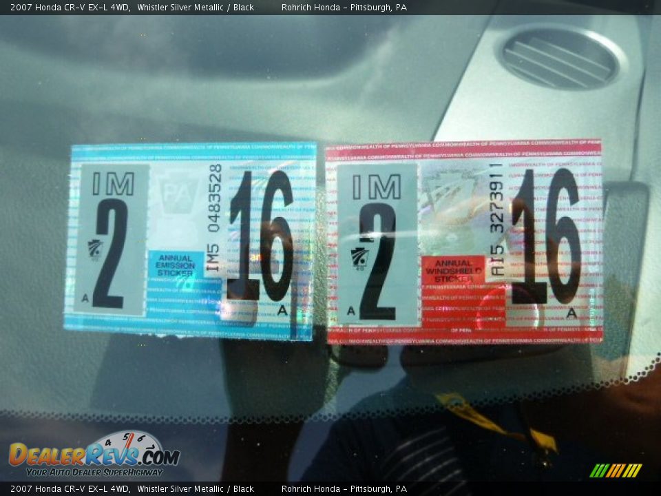 2007 Honda CR-V EX-L 4WD Whistler Silver Metallic / Black Photo #19