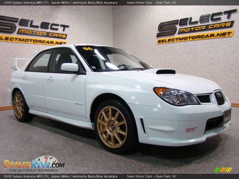 2006 Subaru Impreza WRX STi Aspen White / Anthracite Black/Blue Alcantara Photo #3