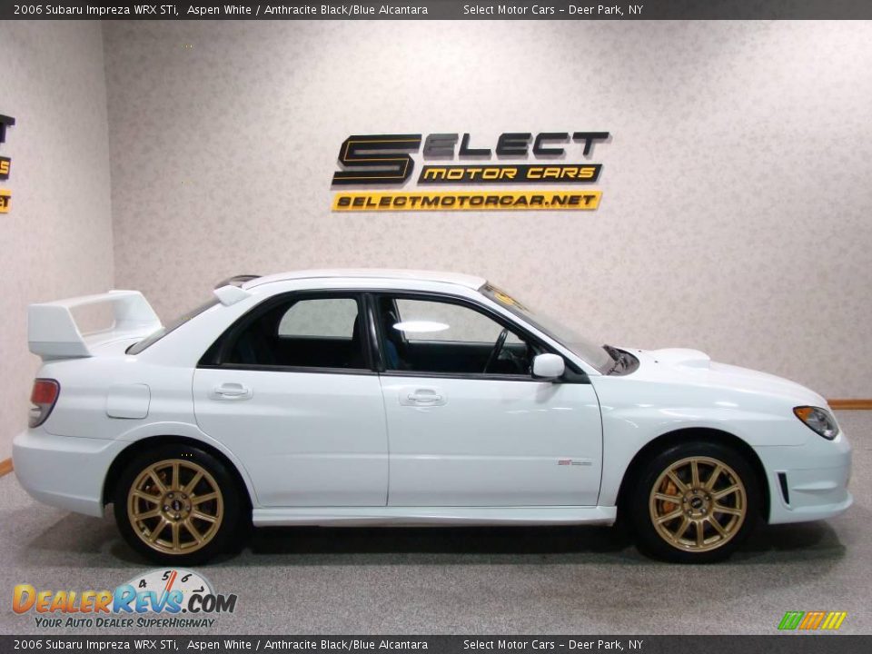 2006 Subaru Impreza WRX STi Aspen White / Anthracite Black/Blue Alcantara Photo #4