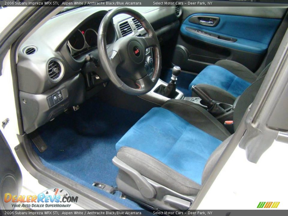 2006 Subaru Impreza WRX STi Aspen White / Anthracite Black/Blue Alcantara Photo #9