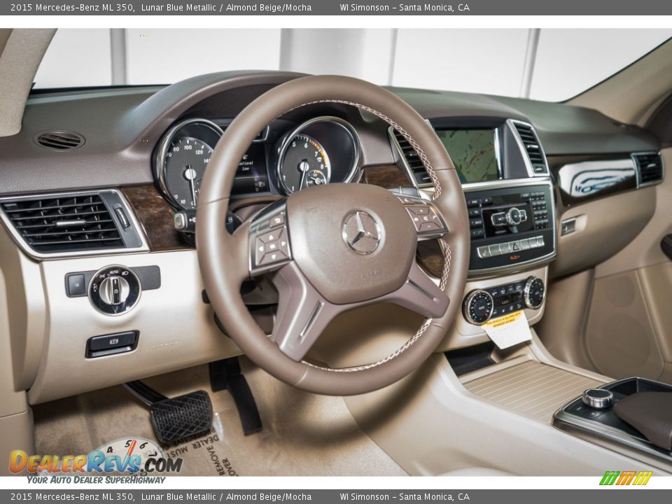 2015 Mercedes-Benz ML 350 Lunar Blue Metallic / Almond Beige/Mocha Photo #6