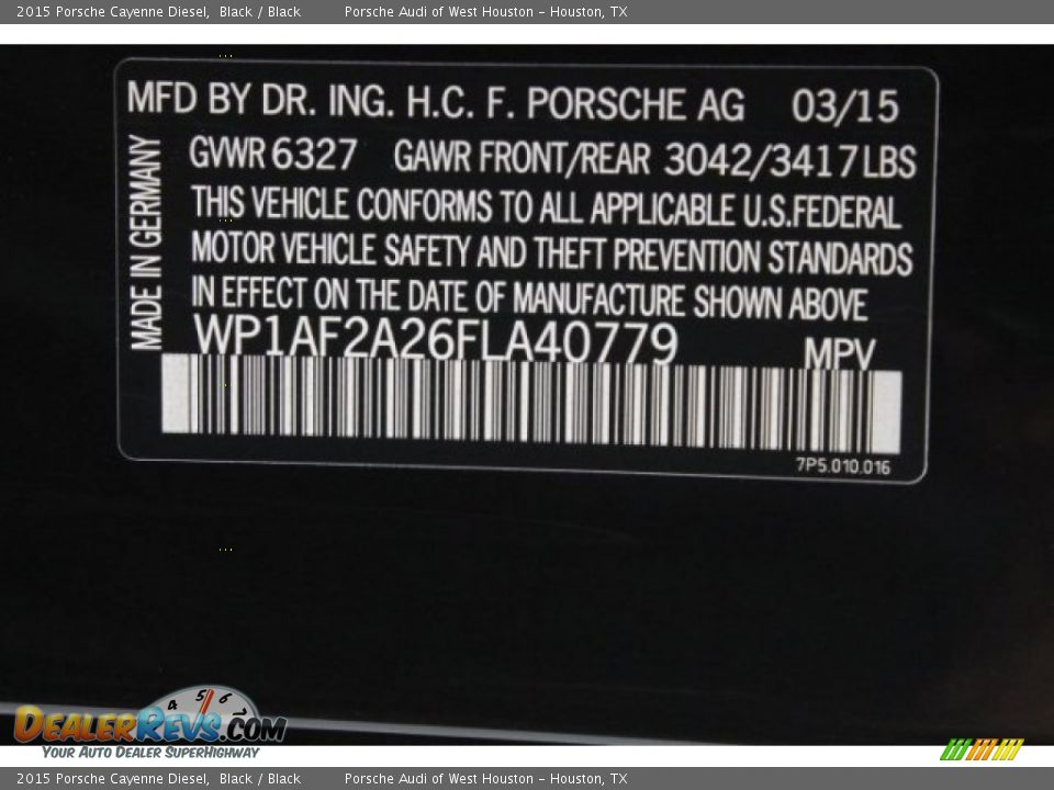 2015 Porsche Cayenne Diesel Black / Black Photo #34