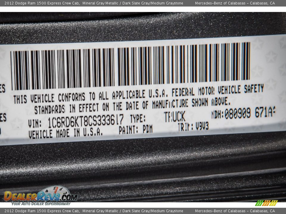 2012 Dodge Ram 1500 Express Crew Cab Mineral Gray Metallic / Dark Slate Gray/Medium Graystone Photo #22