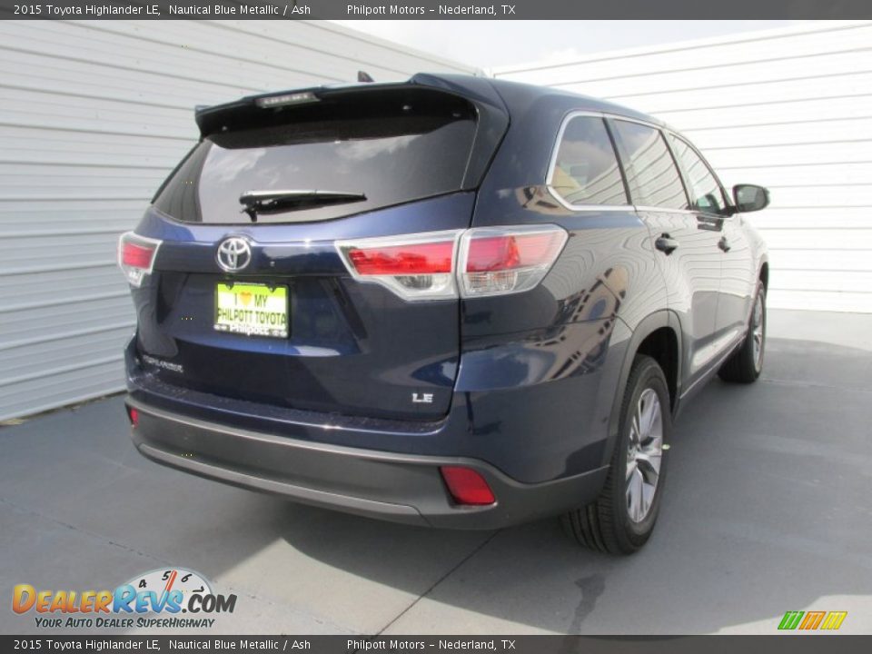 2015 Toyota Highlander LE Nautical Blue Metallic / Ash Photo #4