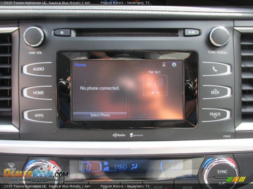 2015 Toyota Highlander LE Nautical Blue Metallic / Ash Photo #26