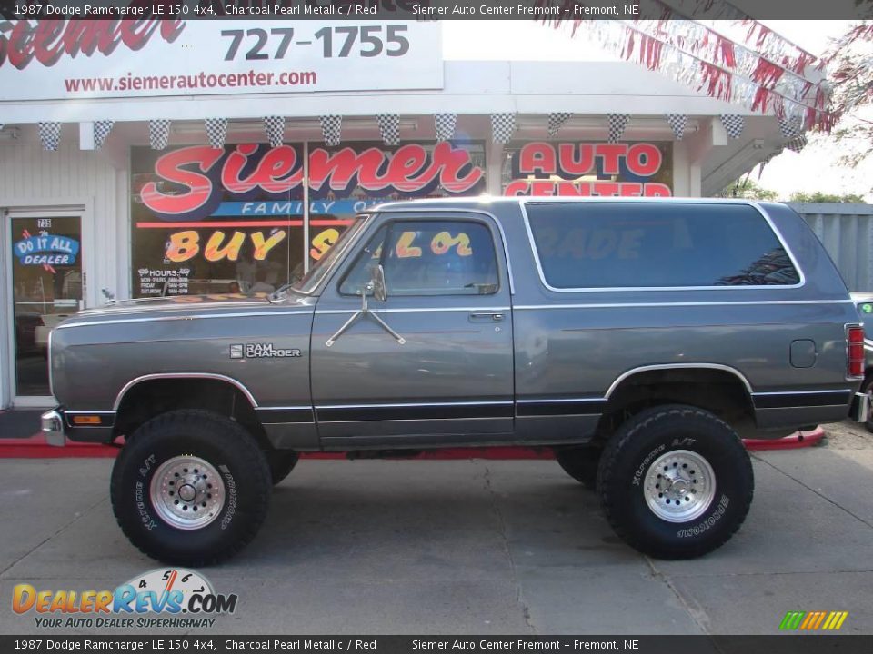 1987 Dodge Ramcharger LE 150 4x4 Charcoal Pearl Metallic / Red Photo #1