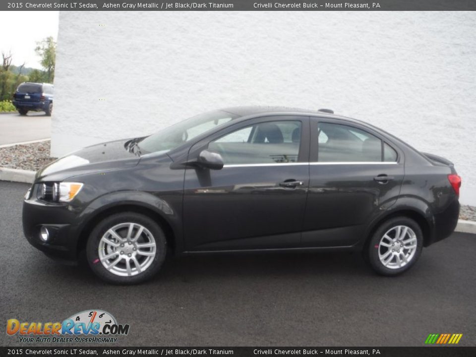 2015 Chevrolet Sonic LT Sedan Ashen Gray Metallic / Jet Black/Dark Titanium Photo #2