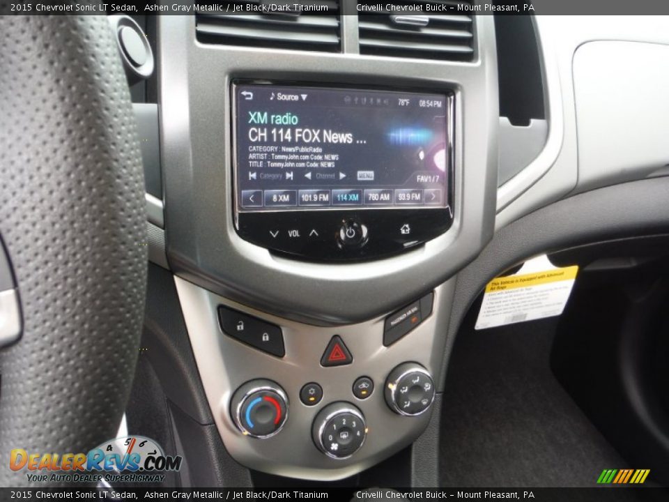 2015 Chevrolet Sonic LT Sedan Ashen Gray Metallic / Jet Black/Dark Titanium Photo #14