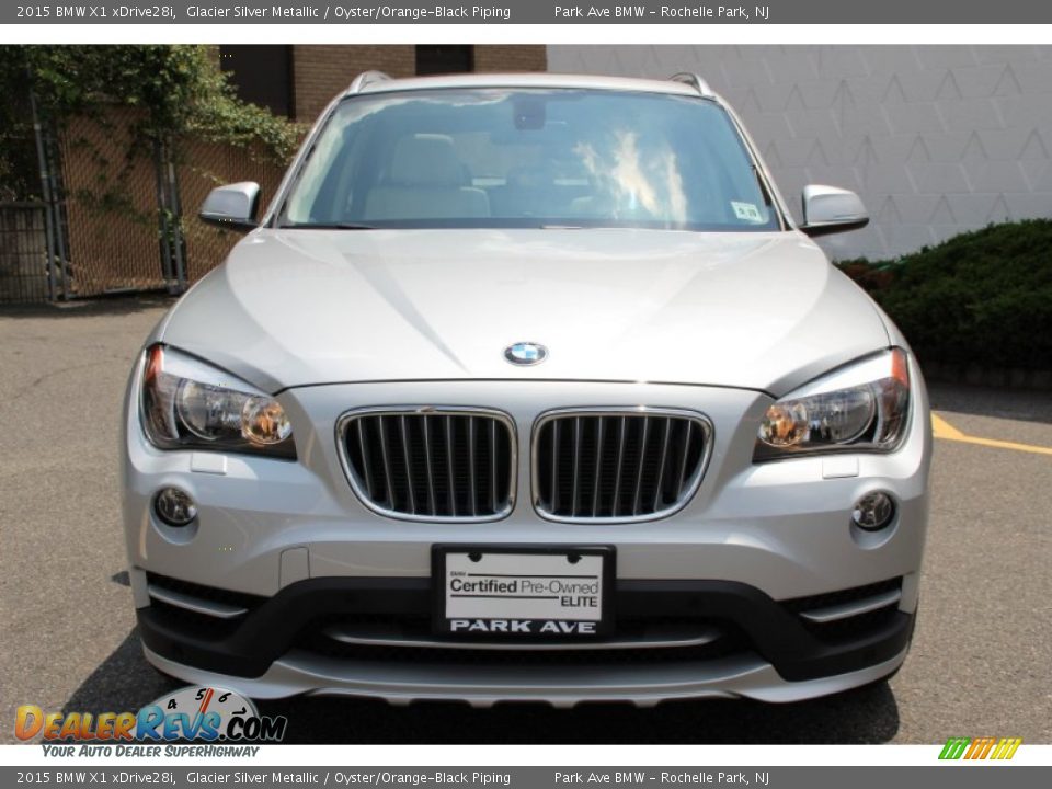 2015 BMW X1 xDrive28i Glacier Silver Metallic / Oyster/Orange-Black Piping Photo #7