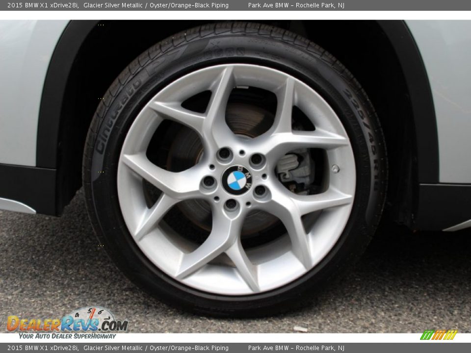2015 BMW X1 xDrive28i Glacier Silver Metallic / Oyster/Orange-Black Piping Photo #32