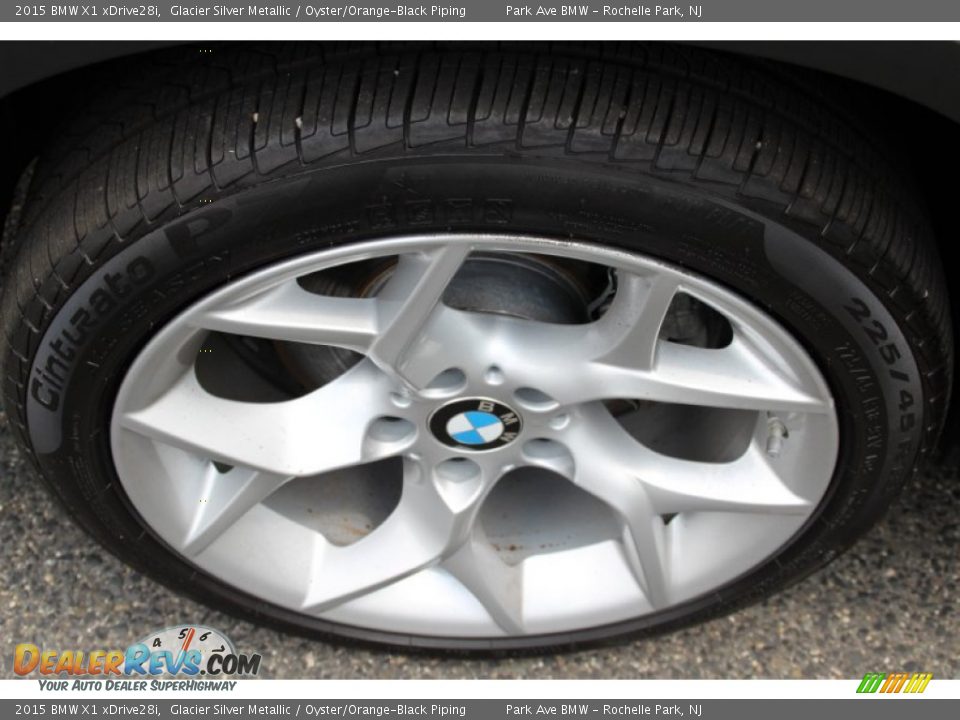 2015 BMW X1 xDrive28i Glacier Silver Metallic / Oyster/Orange-Black Piping Photo #33