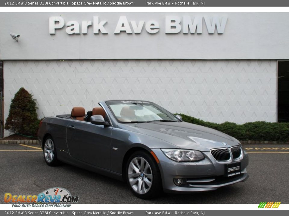 2012 BMW 3 Series 328i Convertible Space Grey Metallic / Saddle Brown Photo #2