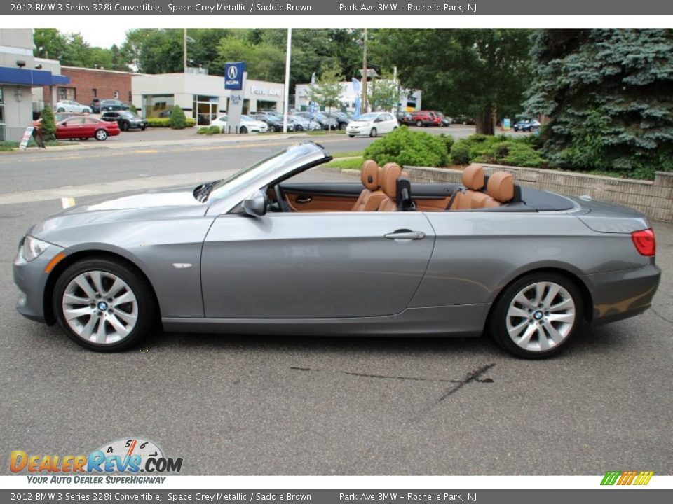 2012 BMW 3 Series 328i Convertible Space Grey Metallic / Saddle Brown Photo #6