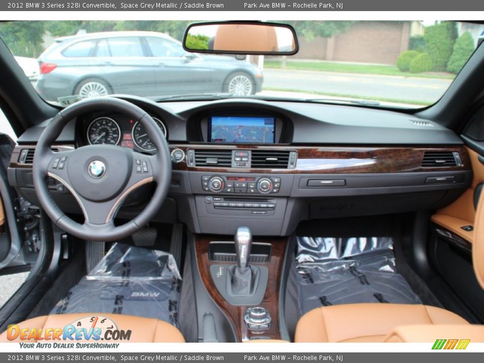 2012 BMW 3 Series 328i Convertible Space Grey Metallic / Saddle Brown Photo #15