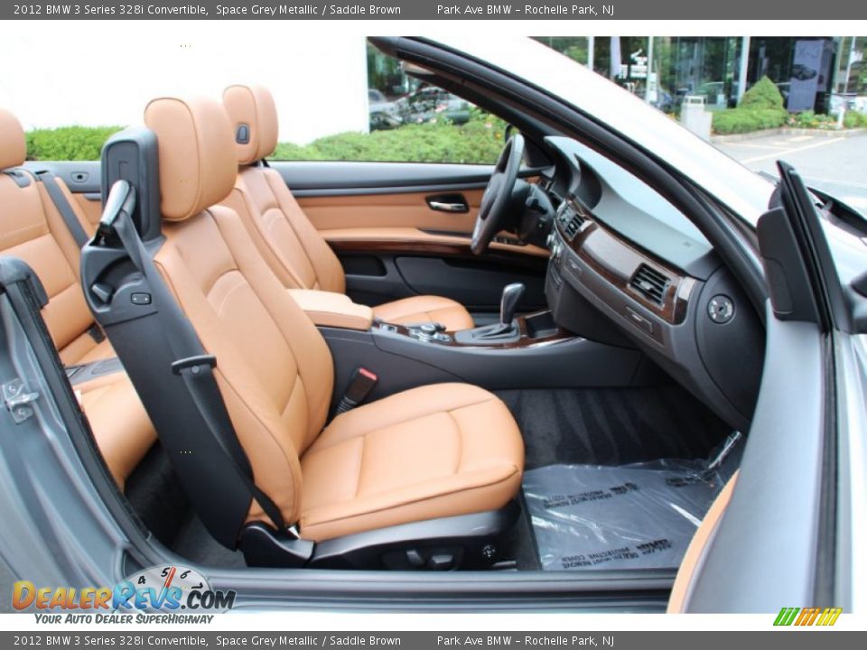 2012 BMW 3 Series 328i Convertible Space Grey Metallic / Saddle Brown Photo #27