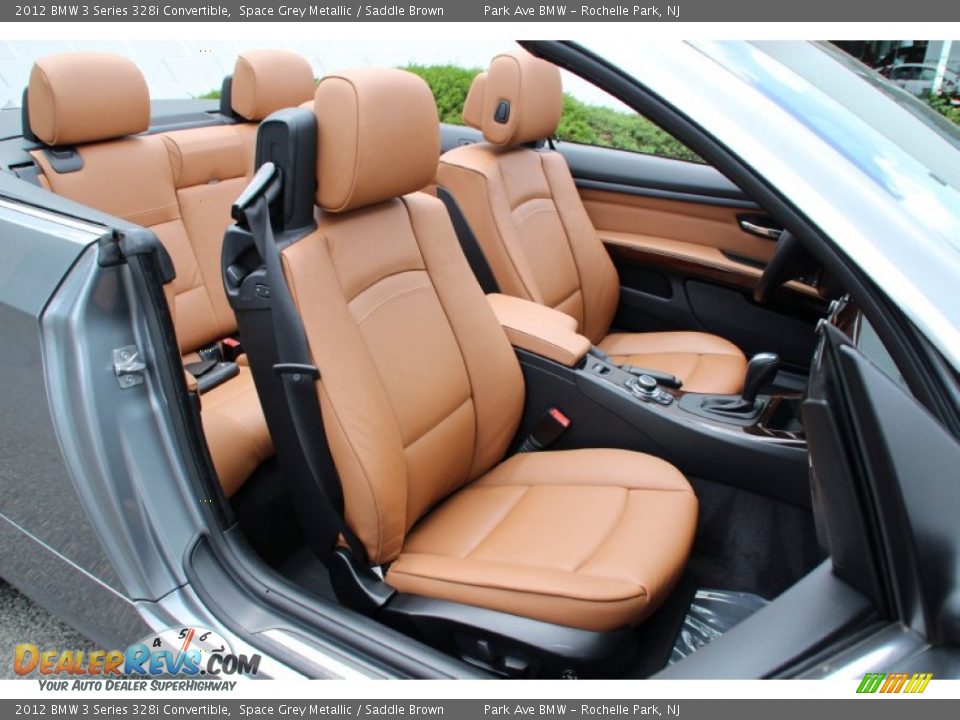 2012 BMW 3 Series 328i Convertible Space Grey Metallic / Saddle Brown Photo #28
