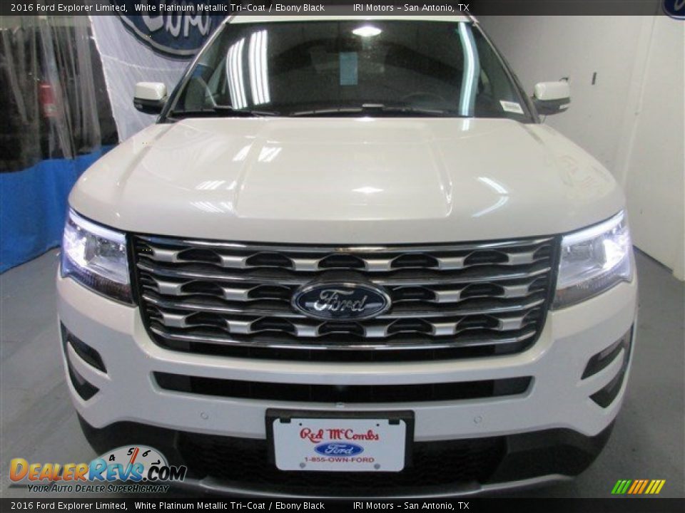 2016 Ford Explorer Limited White Platinum Metallic Tri-Coat / Ebony Black Photo #2