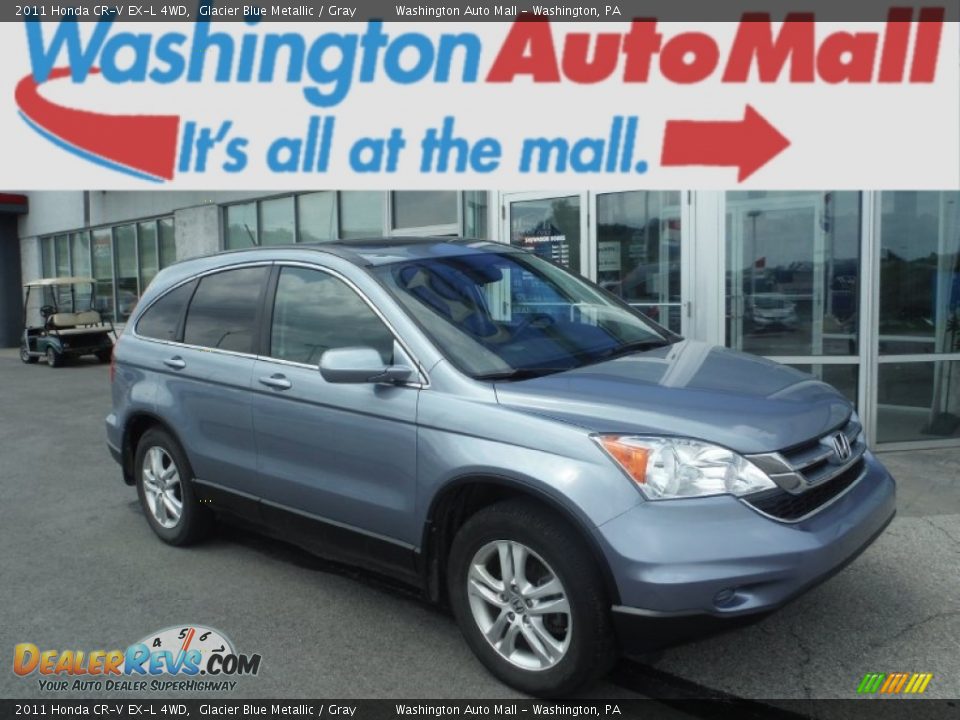 2011 Honda CR-V EX-L 4WD Glacier Blue Metallic / Gray Photo #1