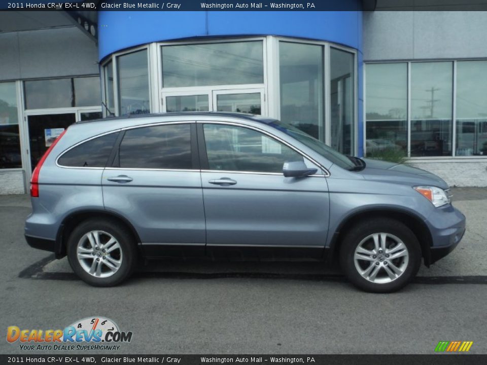 2011 Honda CR-V EX-L 4WD Glacier Blue Metallic / Gray Photo #2