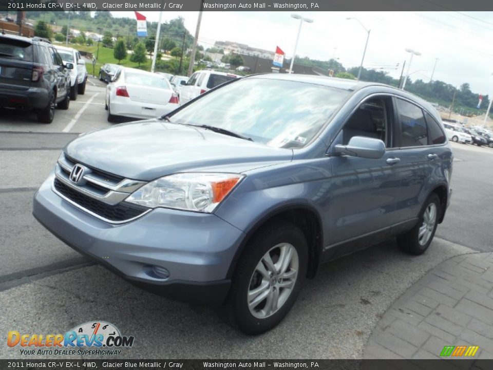 2011 Honda CR-V EX-L 4WD Glacier Blue Metallic / Gray Photo #4