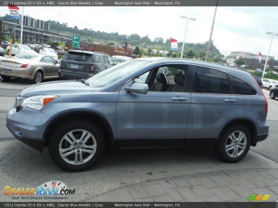 2011 Honda CR-V EX-L 4WD Glacier Blue Metallic / Gray Photo #5