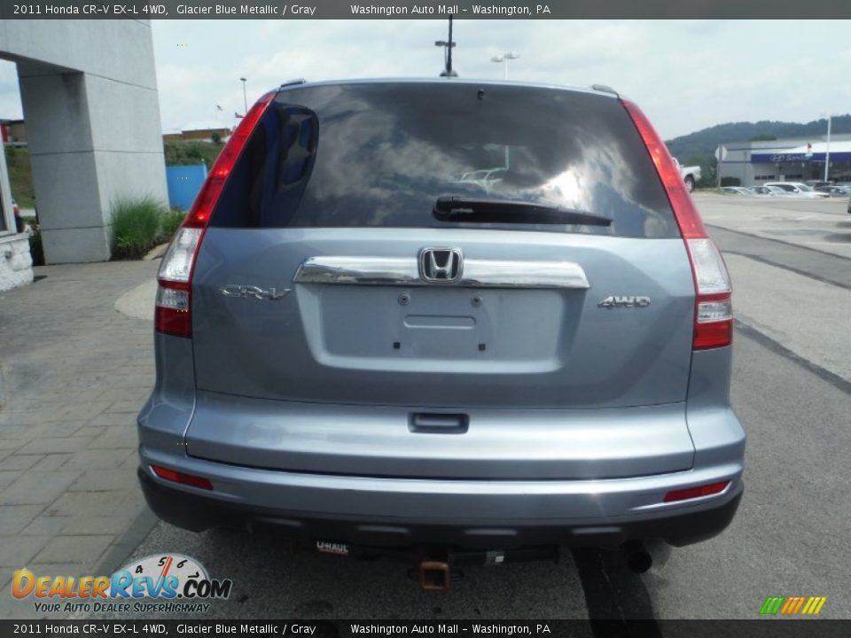 2011 Honda CR-V EX-L 4WD Glacier Blue Metallic / Gray Photo #6
