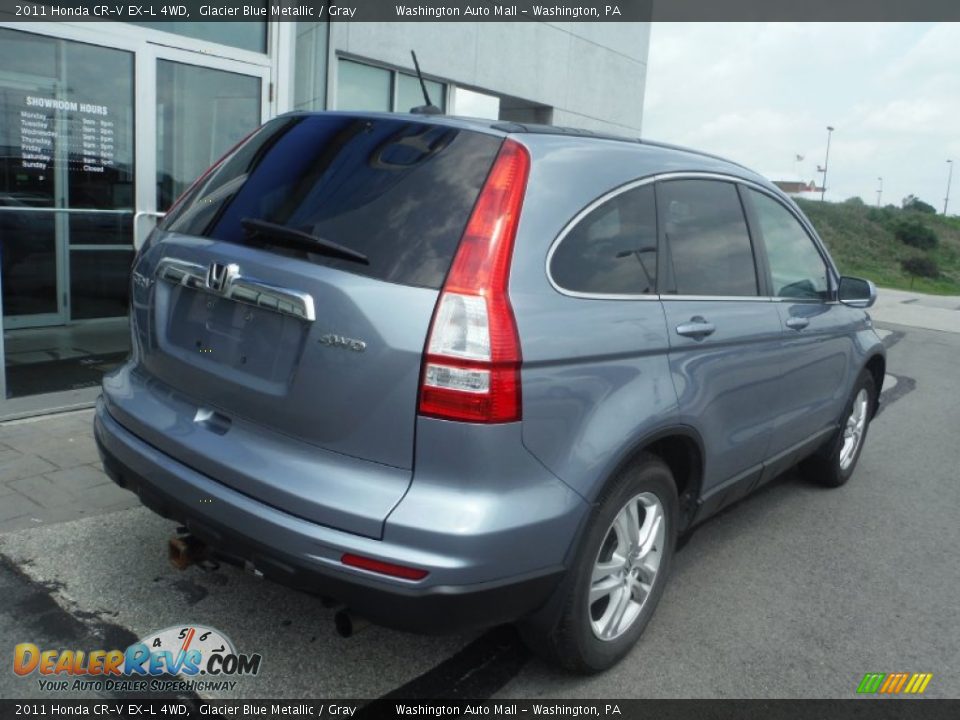 2011 Honda CR-V EX-L 4WD Glacier Blue Metallic / Gray Photo #7