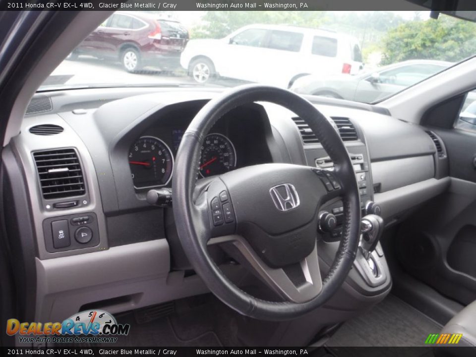 2011 Honda CR-V EX-L 4WD Glacier Blue Metallic / Gray Photo #12
