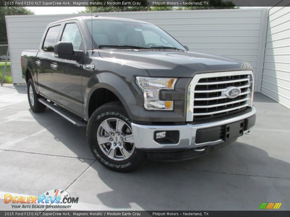 2015 Ford F150 XLT SuperCrew 4x4 Magnetic Metallic / Medium Earth Gray Photo #2