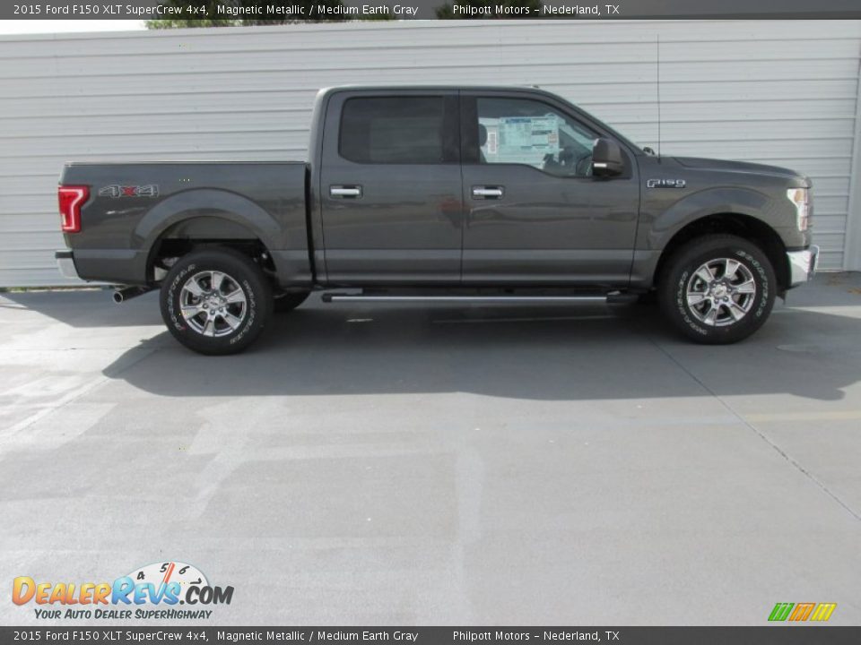 2015 Ford F150 XLT SuperCrew 4x4 Magnetic Metallic / Medium Earth Gray Photo #3