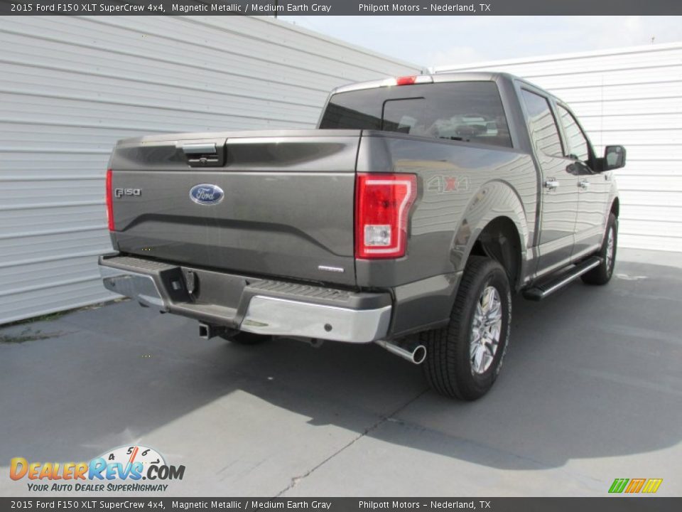 2015 Ford F150 XLT SuperCrew 4x4 Magnetic Metallic / Medium Earth Gray Photo #4