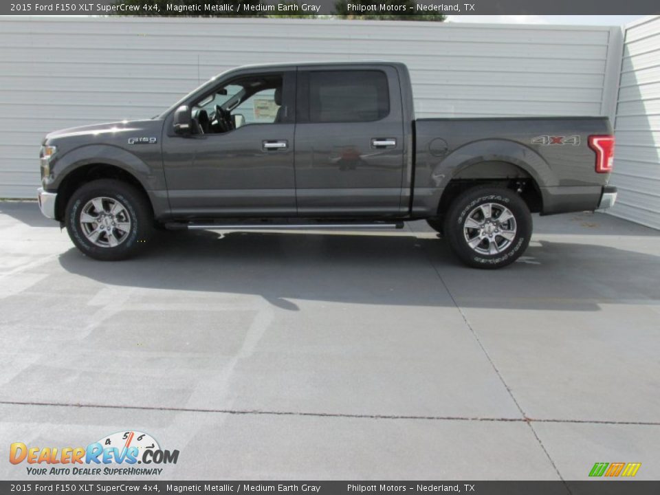 2015 Ford F150 XLT SuperCrew 4x4 Magnetic Metallic / Medium Earth Gray Photo #6