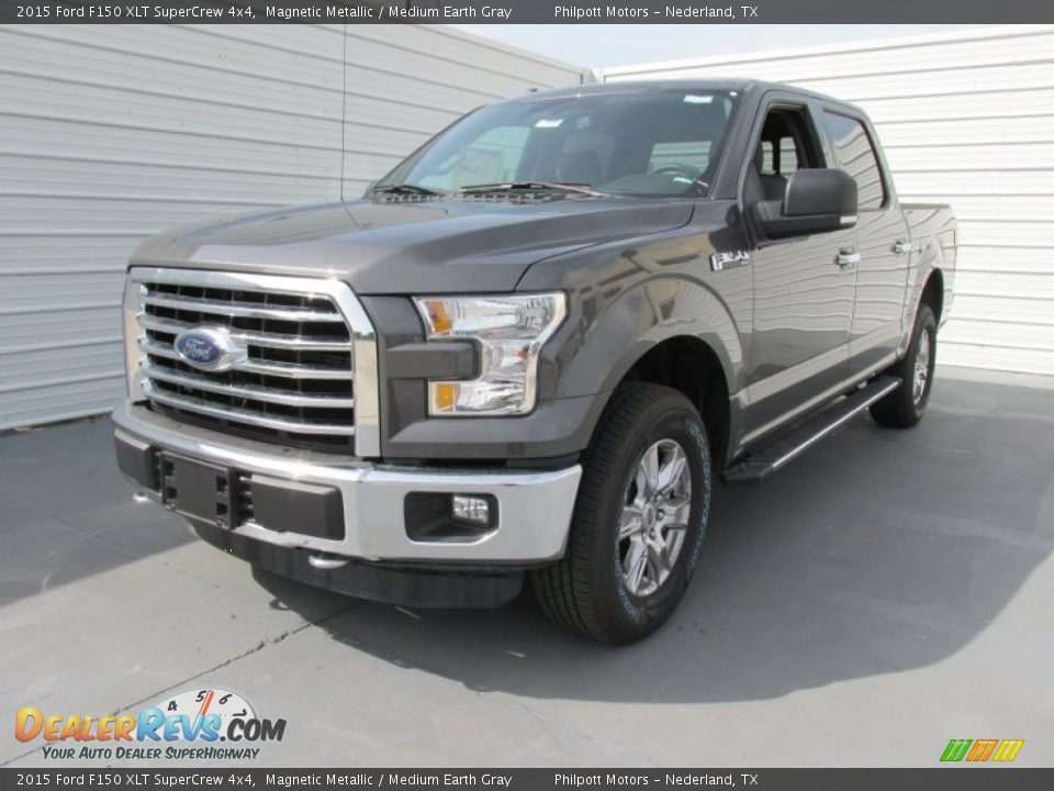 2015 Ford F150 XLT SuperCrew 4x4 Magnetic Metallic / Medium Earth Gray Photo #7
