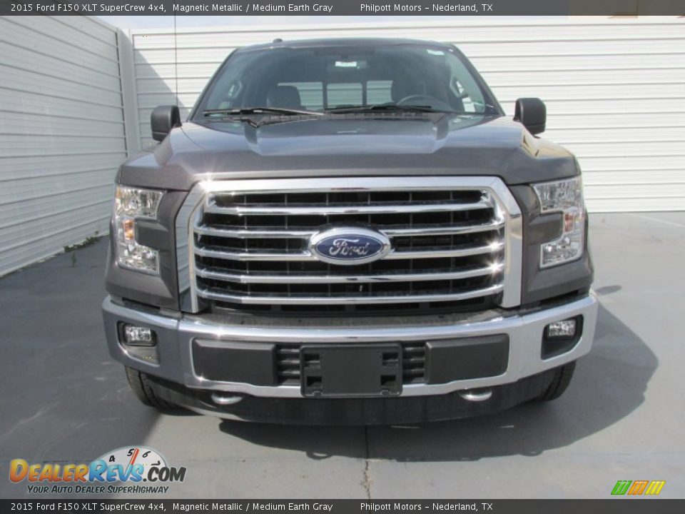 2015 Ford F150 XLT SuperCrew 4x4 Magnetic Metallic / Medium Earth Gray Photo #8
