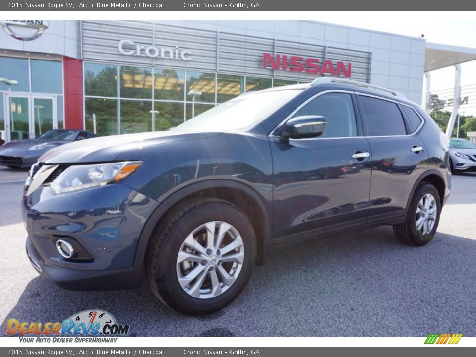 2015 Nissan Rogue SV Arctic Blue Metallic / Charcoal Photo #1