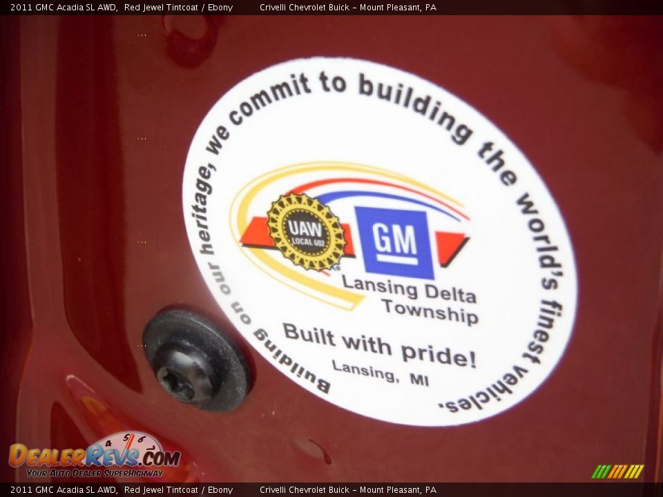 2011 GMC Acadia SL AWD Red Jewel Tintcoat / Ebony Photo #26