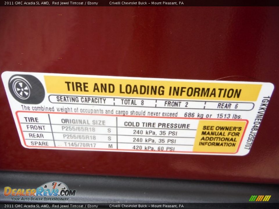 2011 GMC Acadia SL AWD Red Jewel Tintcoat / Ebony Photo #27