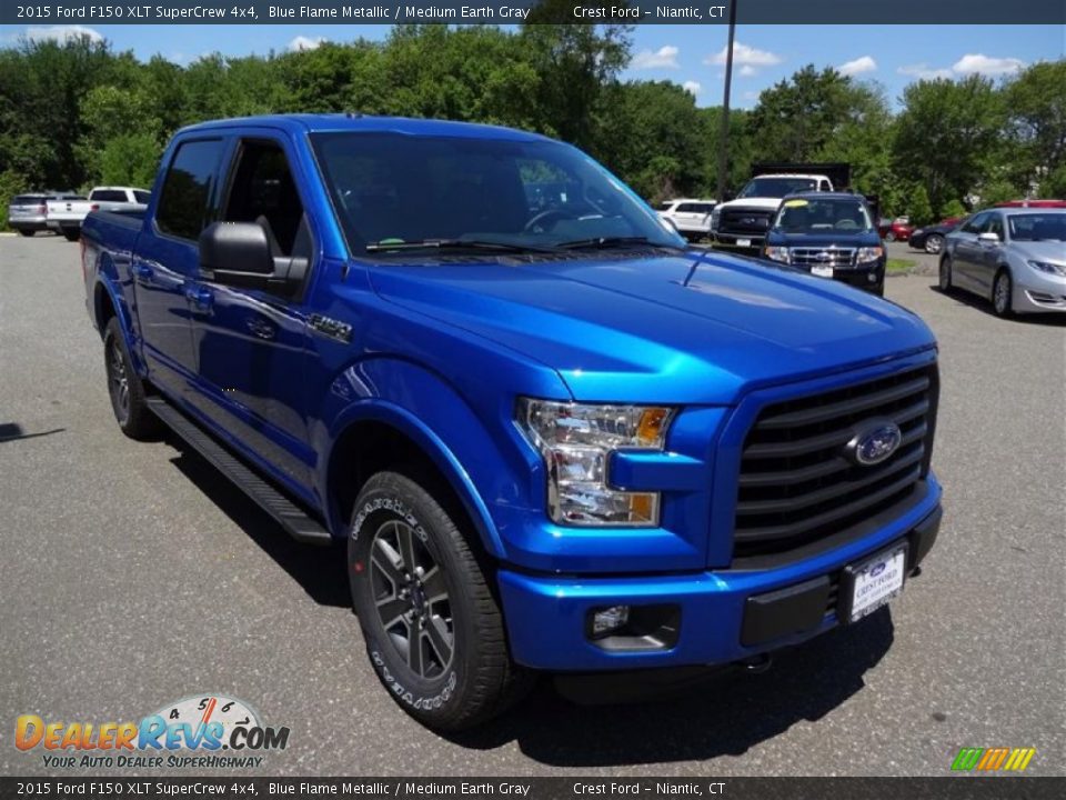 2015 Ford F150 XLT SuperCrew 4x4 Blue Flame Metallic / Medium Earth Gray Photo #1