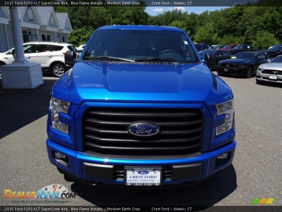 2015 Ford F150 XLT SuperCrew 4x4 Blue Flame Metallic / Medium Earth Gray Photo #2