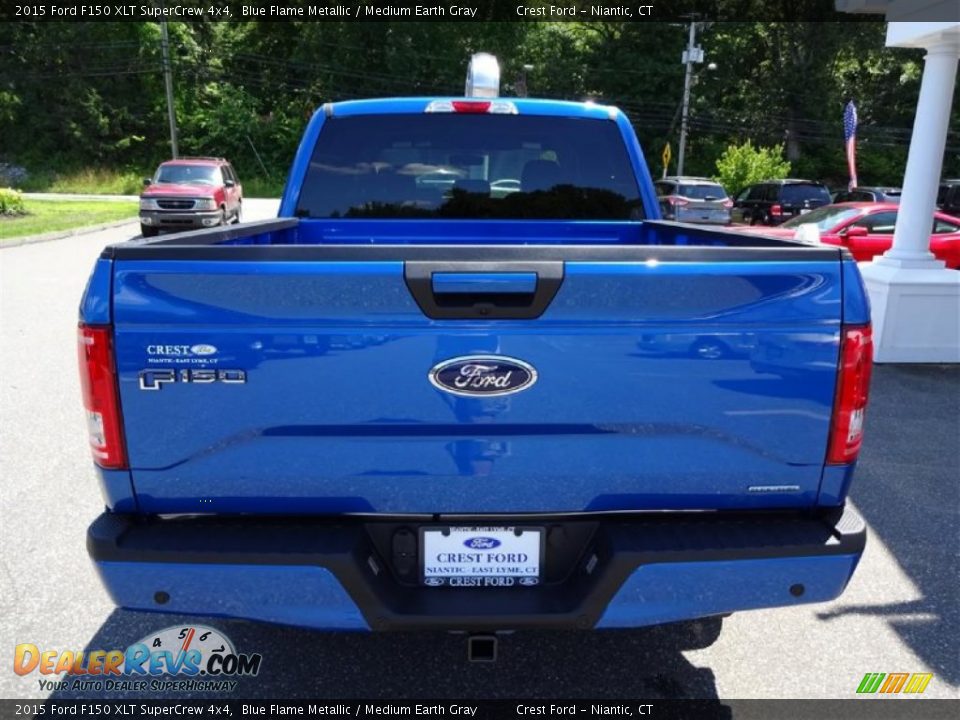 2015 Ford F150 XLT SuperCrew 4x4 Blue Flame Metallic / Medium Earth Gray Photo #6