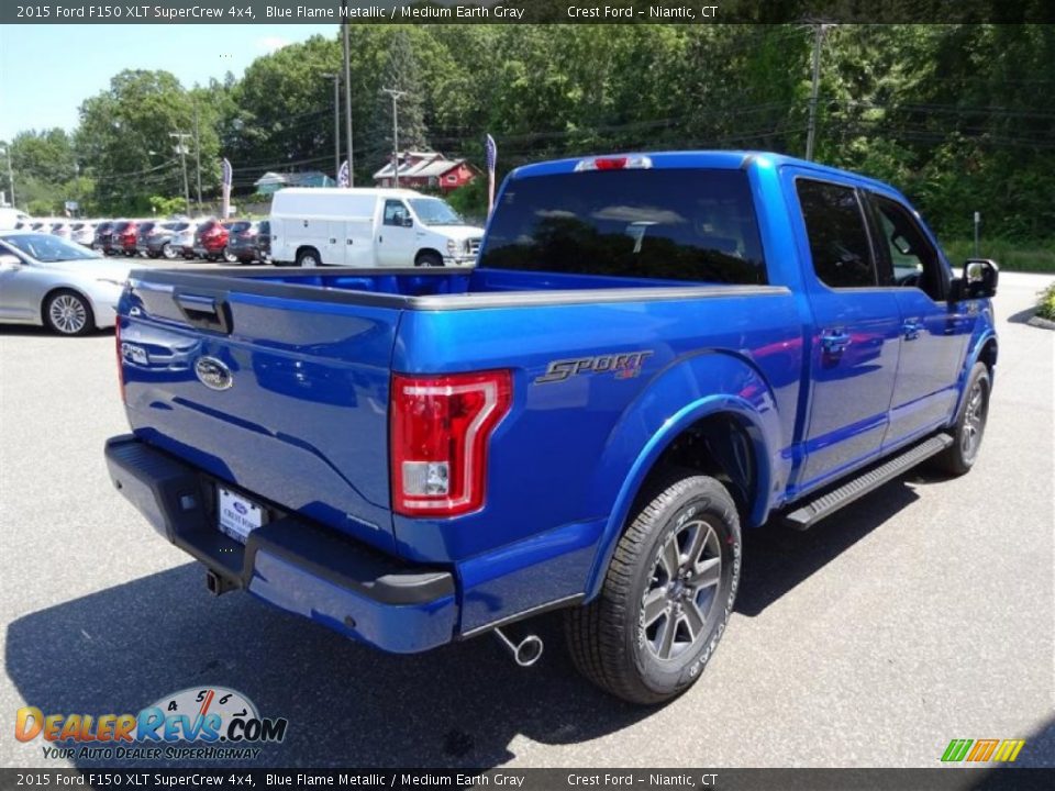 2015 Ford F150 XLT SuperCrew 4x4 Blue Flame Metallic / Medium Earth Gray Photo #7
