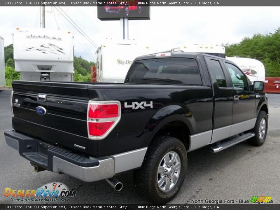 2012 Ford F150 XLT SuperCab 4x4 Tuxedo Black Metallic / Steel Gray Photo #5